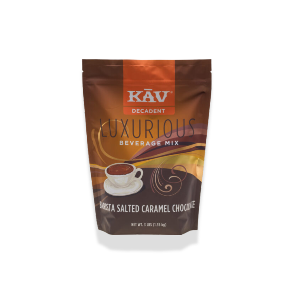 Káv Luxurious beverage mix package on a white background
