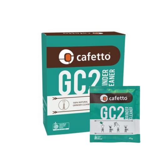 Cafetto® GC2 Grinder Cleaner – 100% Natural Grain-Based Formula (3×45 g Sachets)