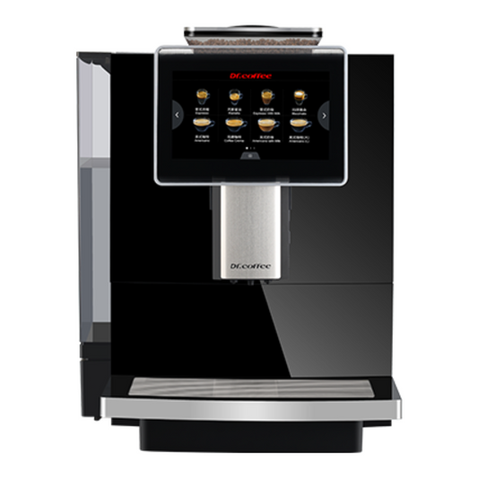Black coffee machine with digital display