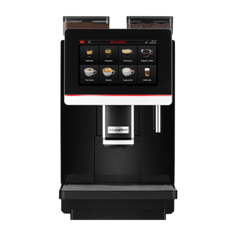 Black coffee machine with a digital display