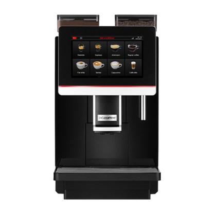 Black coffee machine with a digital display