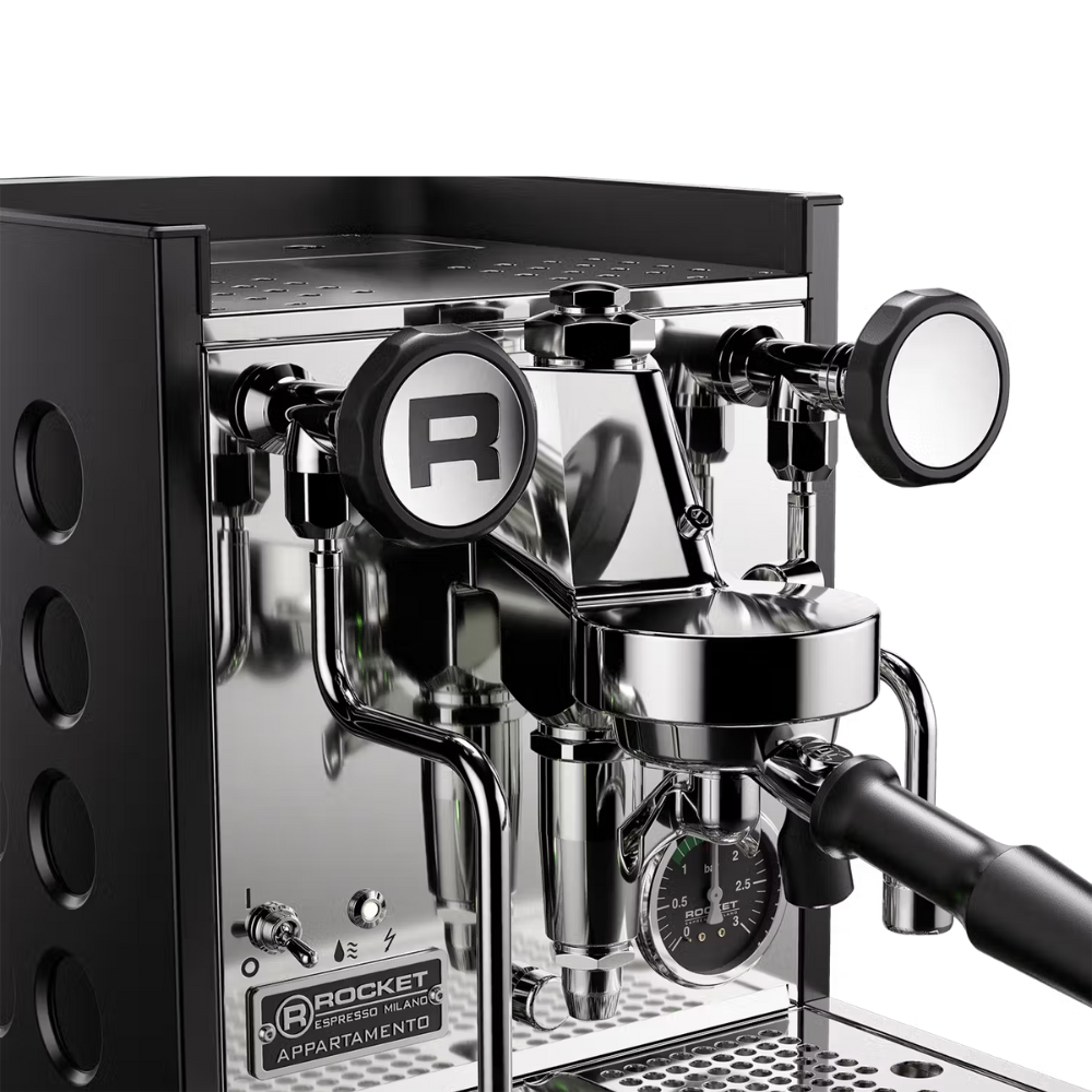Close-up of a Rocket espresso machine