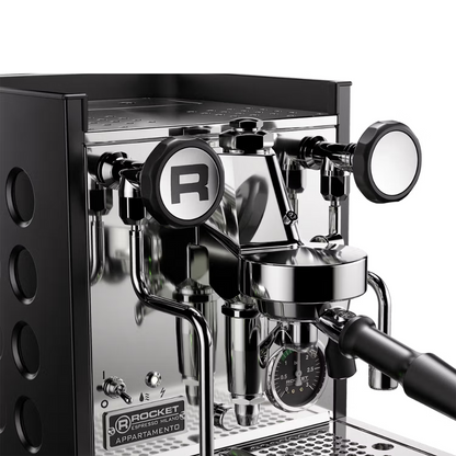 Close-up of a Rocket espresso machine