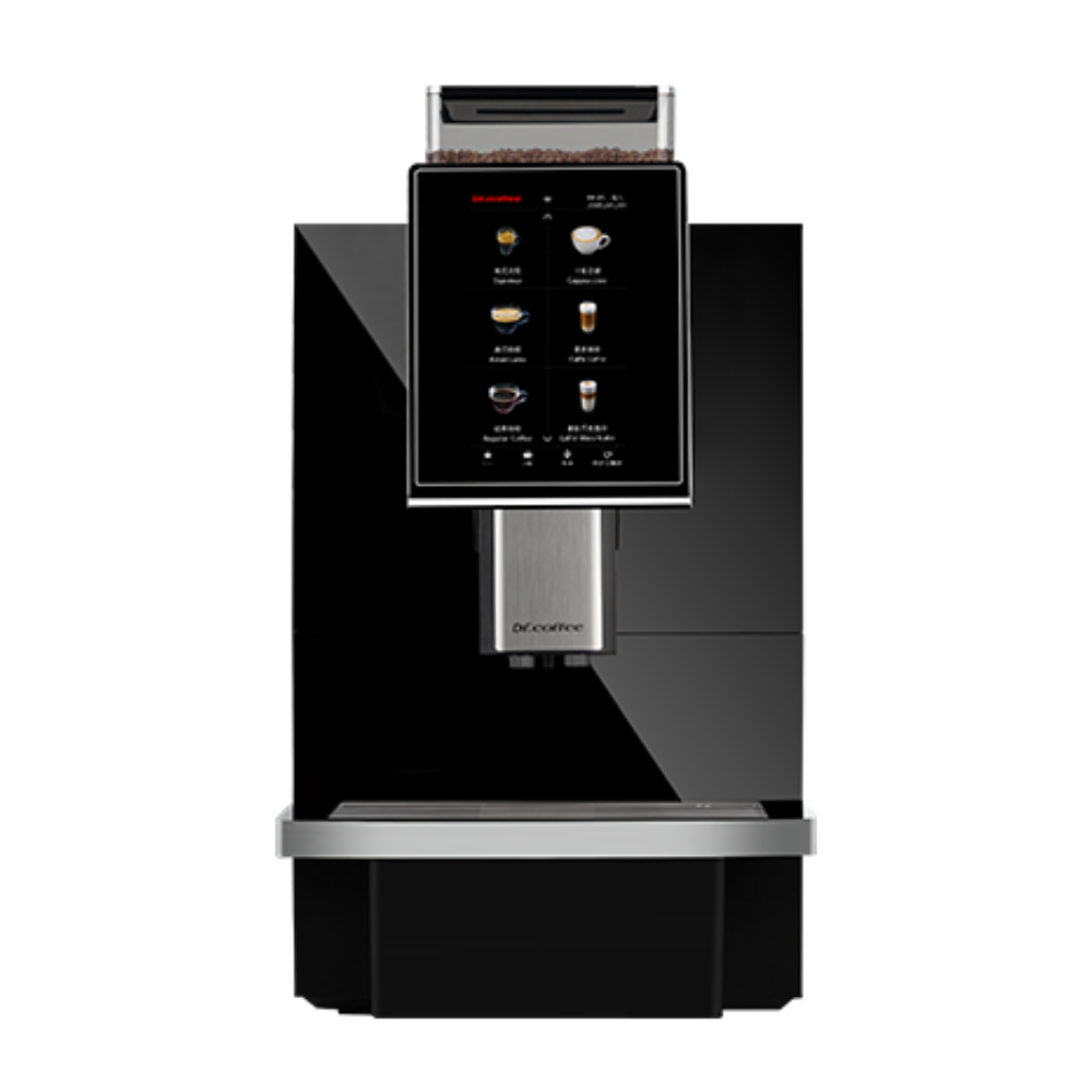 Black coffee machine with digital display