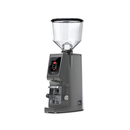 Coffee grinder with clear hopper on a white background