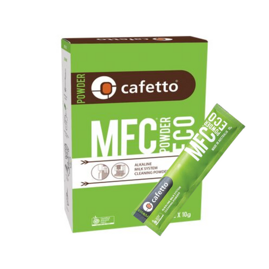 Cafetto MFC powder packaging on a white background