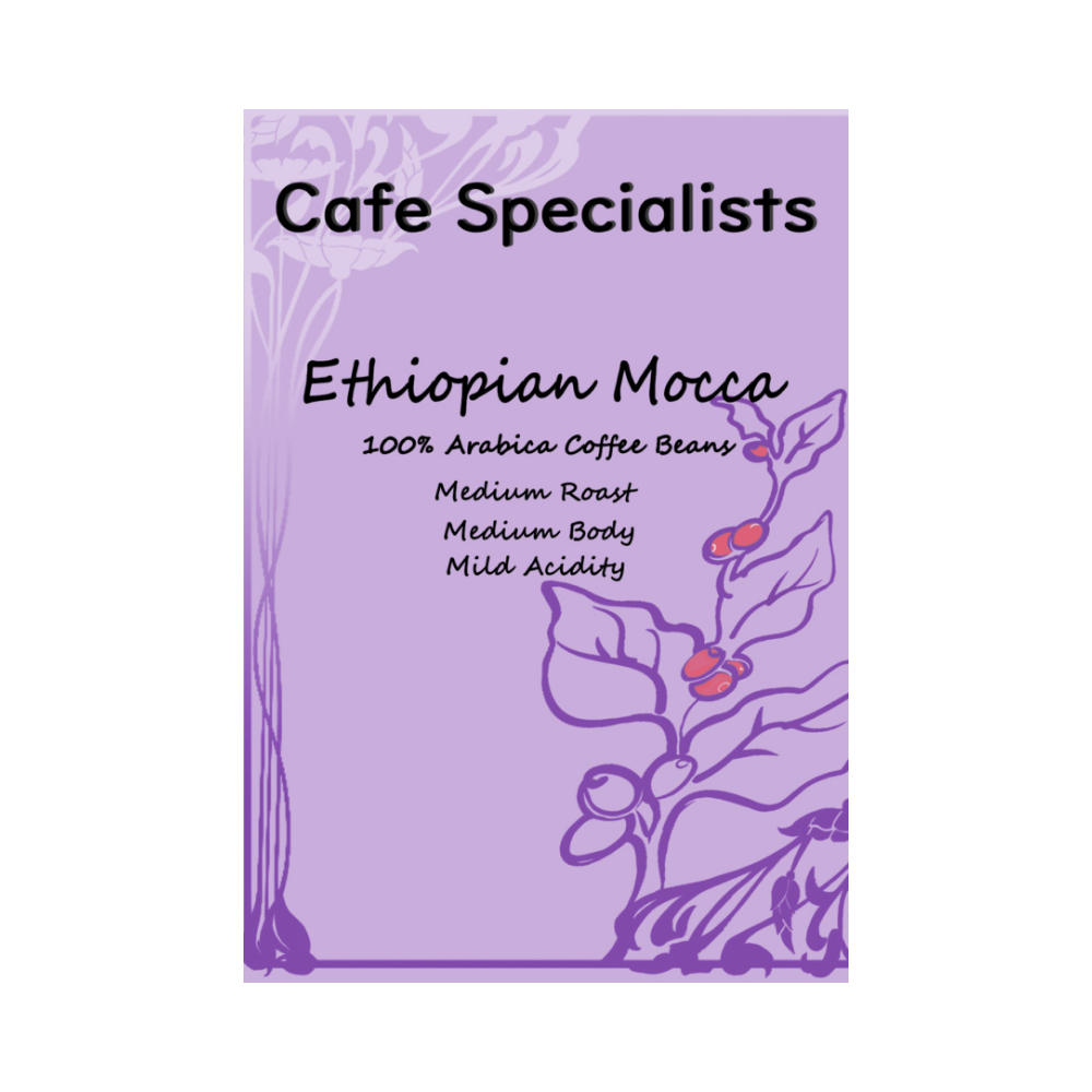 Premium Ethiopian Mocca 100% Arabica Coffee Beans