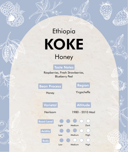Premium Ethiopia - KOKE (Honey Processed) Coffee Beans