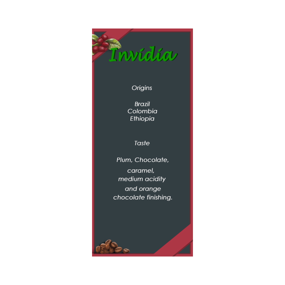 Premium 'Invidia' Blend Coffee Beans