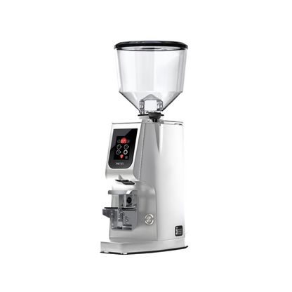 Coffee grinder with clear container on a white background